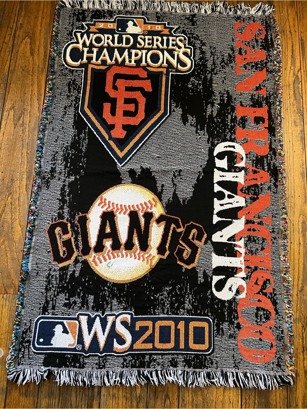 World Series Champions 2010 Woven Throw Blanket - Black/Orange